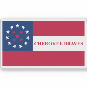 Flag of the Cherokee Braves people, USA Sticker