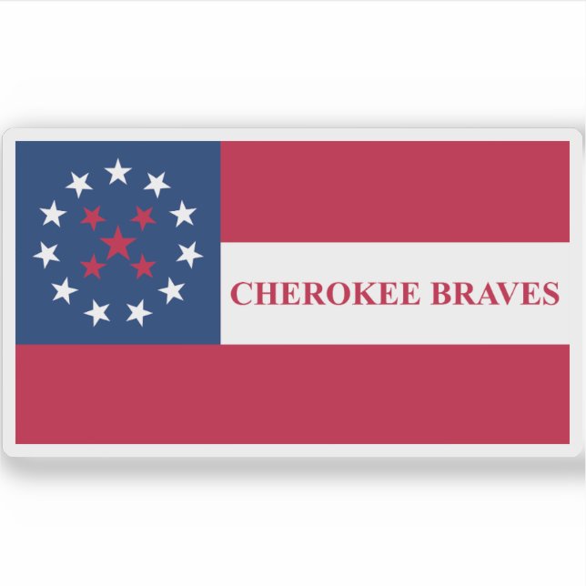Flag of the Cherokee Braves people, USA Sticker (Front)