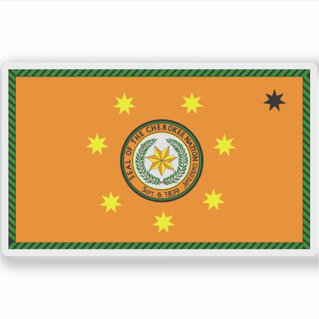 Flag of the Cherokee peoples, USA Sticker (Front)
