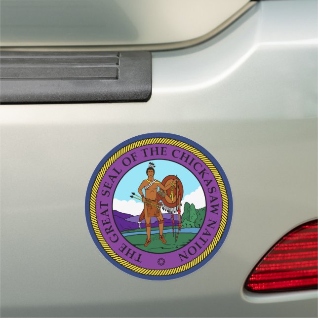Flag of the Chickasaw Nation Car Magnet (In Situ)