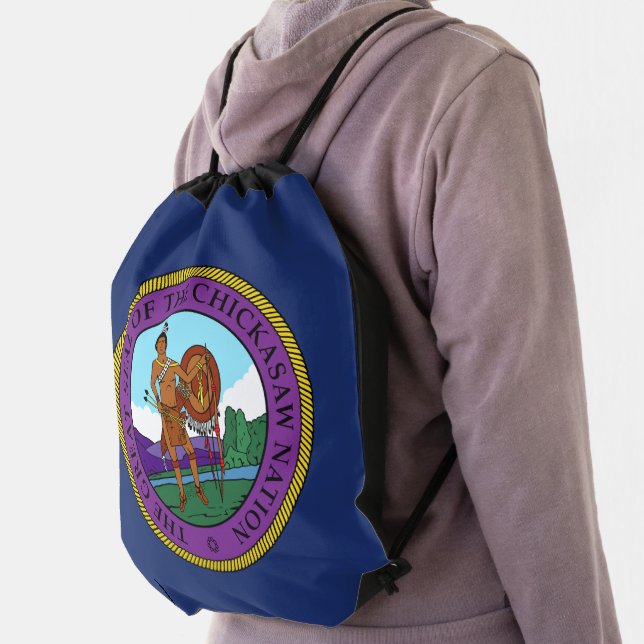 Flag of the Chickasaw Nation Drawstring Bag (Insitu)