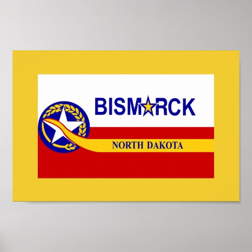 Flag of the city of Bismarck Poster