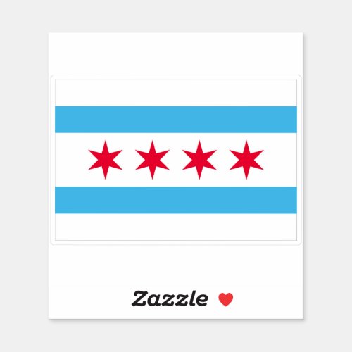 Flag of the city of Chicago Sticker