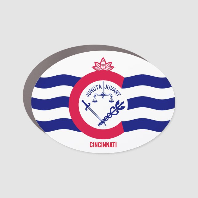 Flag of the City of Cincinnati, Ohio Car Magnet (Front)