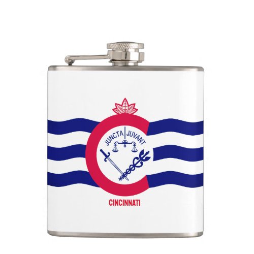 Flag of the City of Cincinnati Ohio Flask