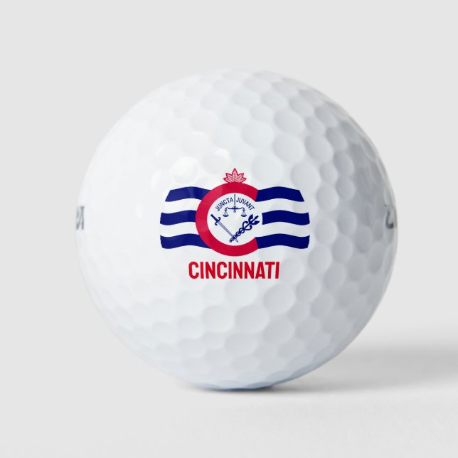 Flag of the City of Cincinnati, Ohio Golf Balls (Front)