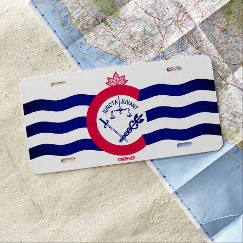 Flag of the City of Cincinnati Ohio License Plate