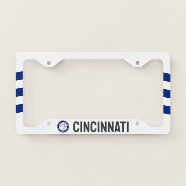 Flag of the City of Cincinnati, Ohio License Plate Frame (Front)