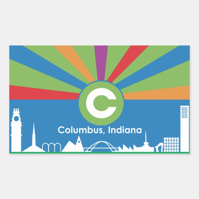 Flag of the City of Columbus Rectangular Sticker (Front)