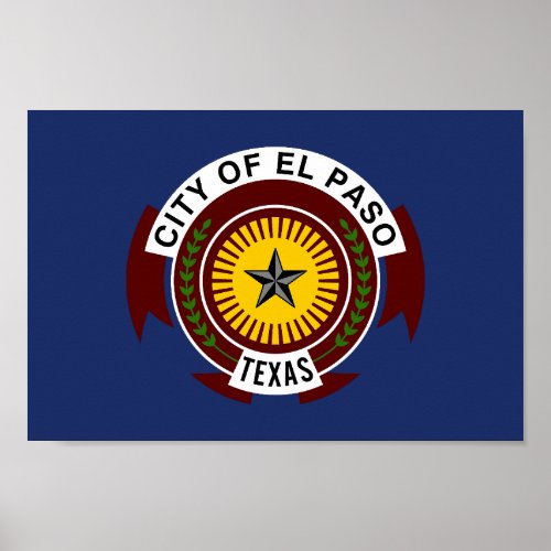 Flag of the city of El Paso  Poster