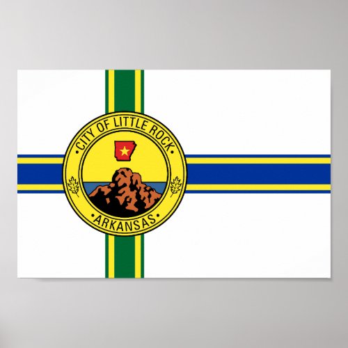 Flag of the city of Little Rock  Poster