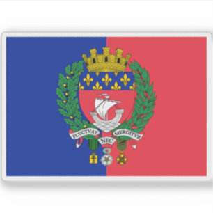 Flag of the city of Paris, France Sticker