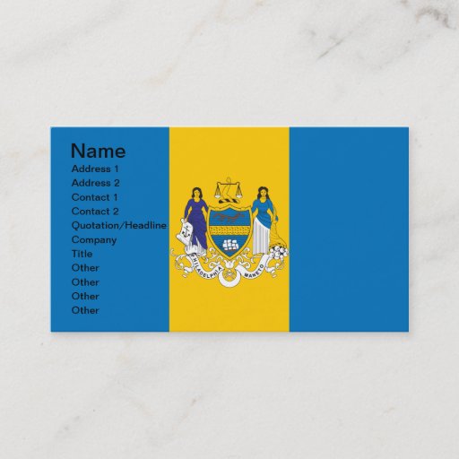 Customizable Flag of the city of Philadelphia Business Card Template