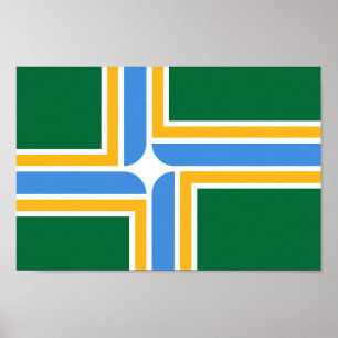 Flag of the city of Portland Poster