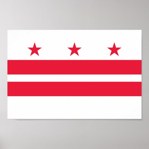 Flag of the city of Washington DC Poster