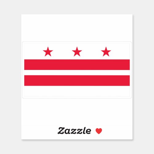 Flag of the city of Washington DC Sticker