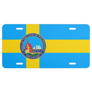 Flag of the City of Wilmington, Delaware License Plate