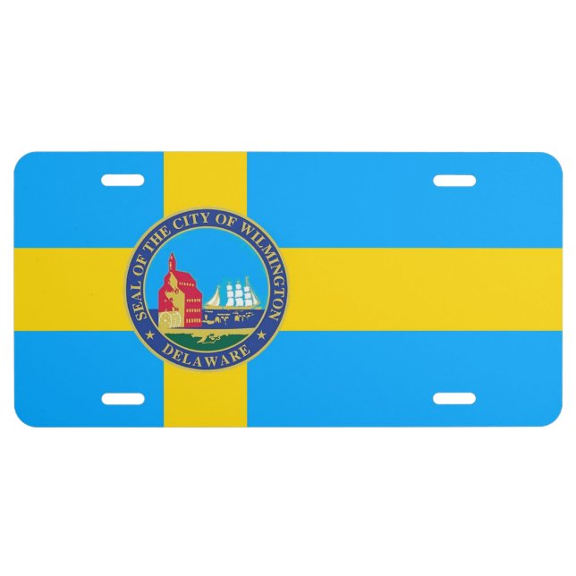 Flag of the City of Wilmington, Delaware License Plate (Front)