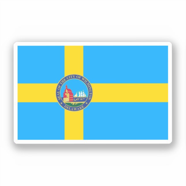 Flag of the City of Wilmington, Delaware Sticker (Front)