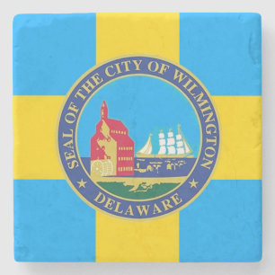 Flag of the City of Wilmington, Delaware Stone Coaster