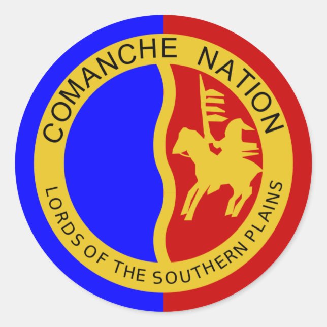 Flag of the Comanche Nation Classic Round Sticker (Front)