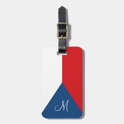 Flag of the Czech Republic Monogrammed Luggage Tag