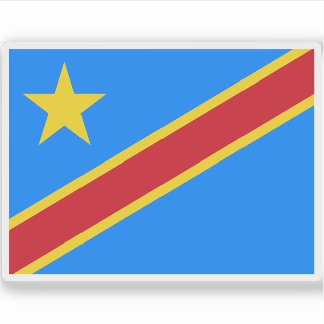 Flag of the Democratic Republic of the Congo Sticker (Front)