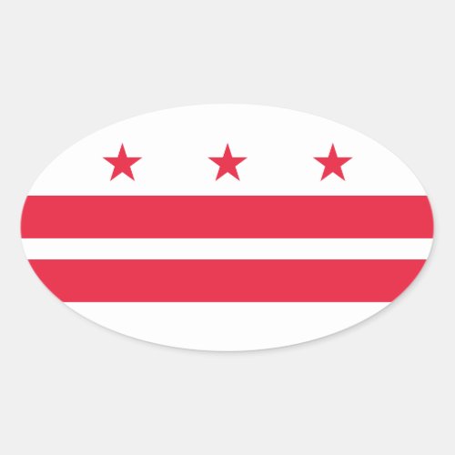 Flag of the District of Columbia USA Oval Sticker