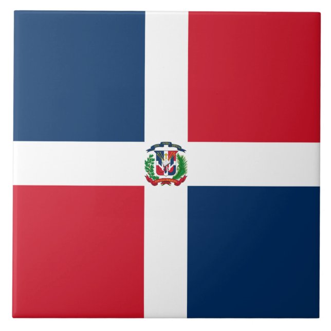 Flag of the Dominican Republic Ceramic Tile (Front)