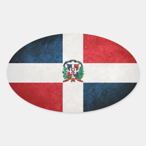 Flag of the Dominican Republic Oval Sticker