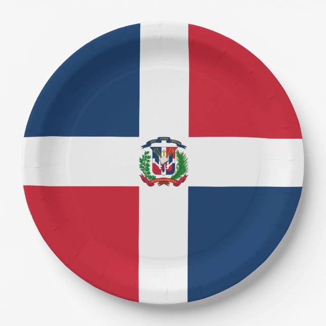 Flag of the Dominican Republic Paper Plates (Front)