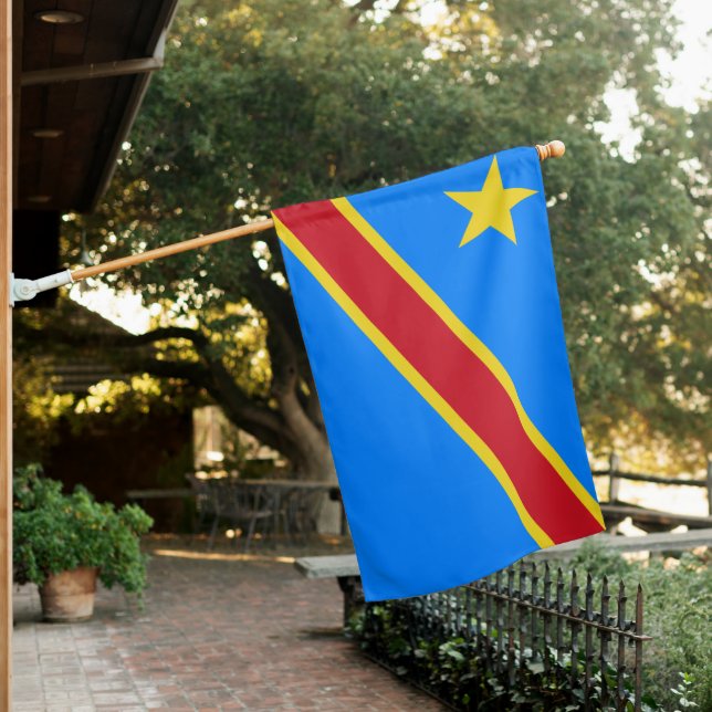 Flag of the DRC (Democratic Republic of the Congo) (In SItu)