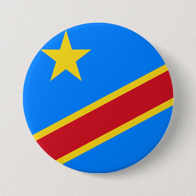 Flag of the DRC (Democratic Republic of the Congo) Button (Front)