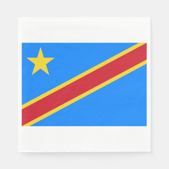 Flag of the DRC (Democratic Republic of the Congo) Napkins (Front)
