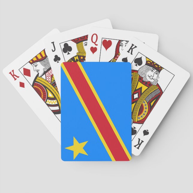 Flag of the DRC (Democratic Republic of the Congo) Poker Cards (Back)