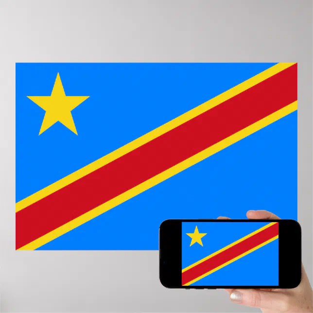 Flag of the DRC (Democratic Republic of the Congo) Poster | Zazzle