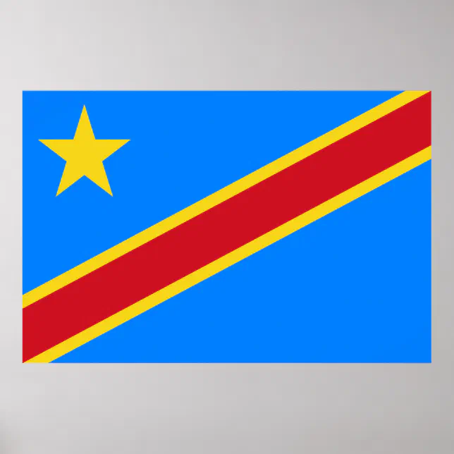 Flag of the DRC (Democratic Republic of the Congo) Poster | Zazzle