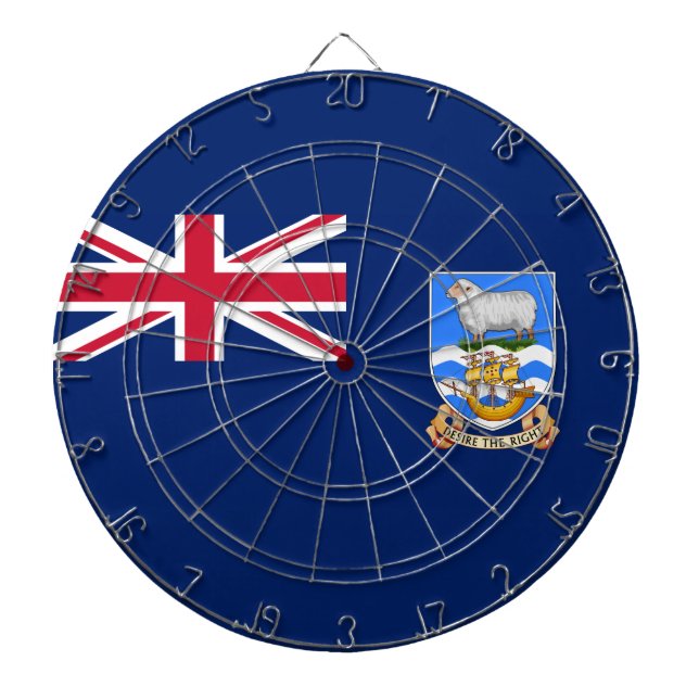 Flag of the Falkland Islands (British Territory) Dart Board (Front)