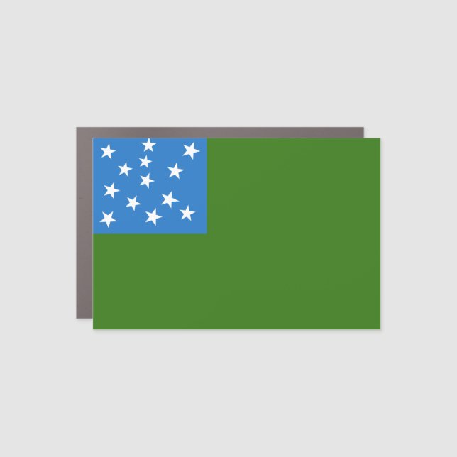 Flag of the Green Mountain Boys Button Car Magnet (Front)