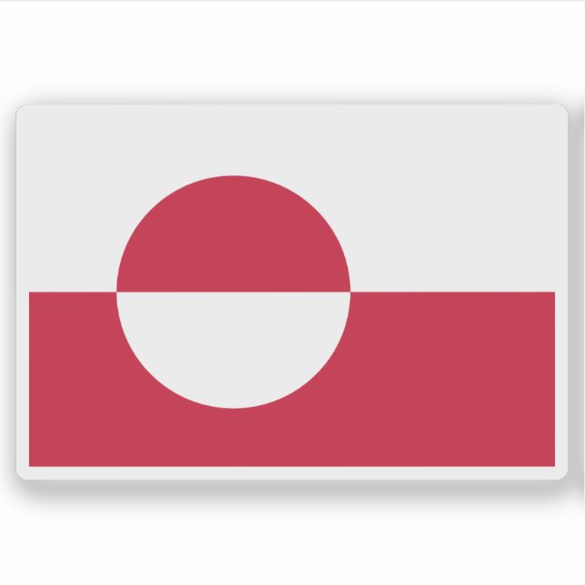 Flag of the Greenlandic Inuit or Greenlanders Sticker (Front)