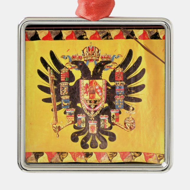 Flag of the Imperial Habsburg Dynasty, c.1700 Metal Ornament (Front)