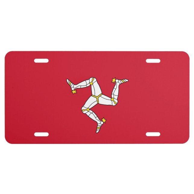 Flag of  the Isle of Man License Plate (Front)