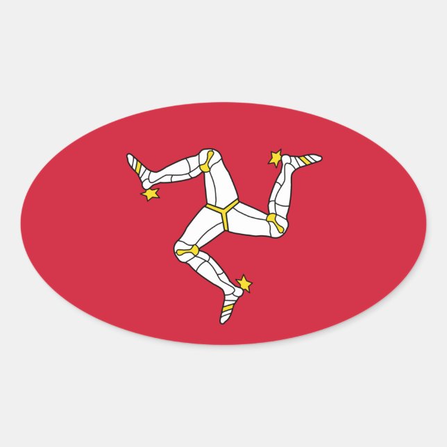 Flag of the Isle of Man Oval Sticker (Front)