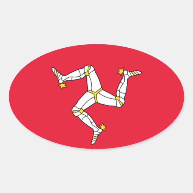 Flag of the Isle of Man Oval Sticker (Front)