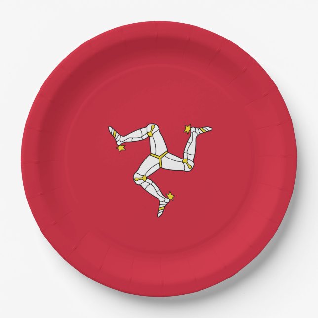 Flag of the Isle of Man Paper Plates (Front)