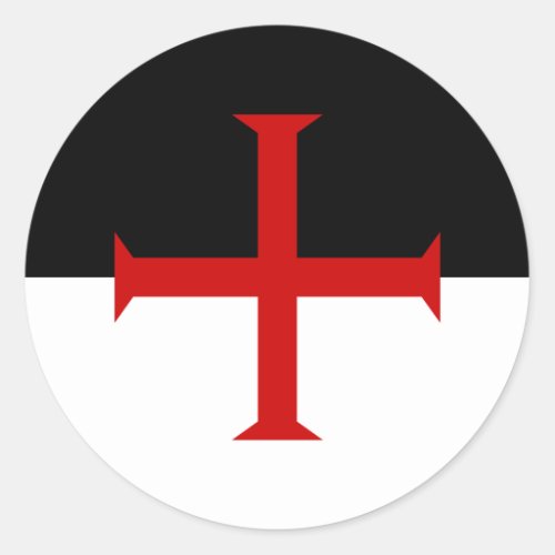 Flag of the Knights Templar Classic Round Sticker