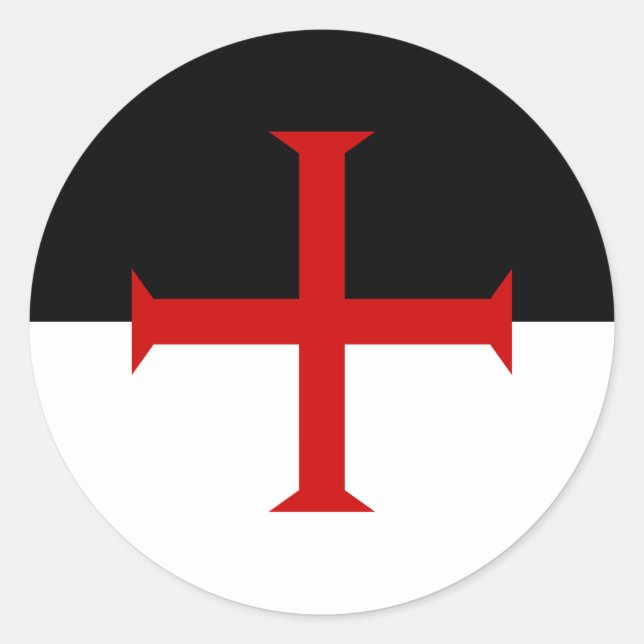 Flag of the Knights Templar Classic Round Sticker (Front)