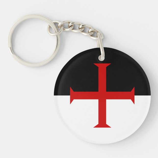 Flag of the Knights Templar Keychain (Front)