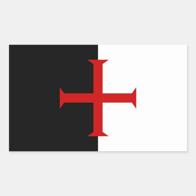 Flag of the Knights Templar Rectangular Sticker (Front)