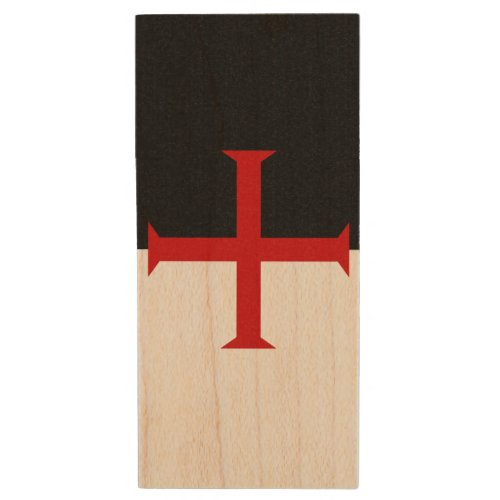 Flag of the Knights Templar Wood Flash Drive